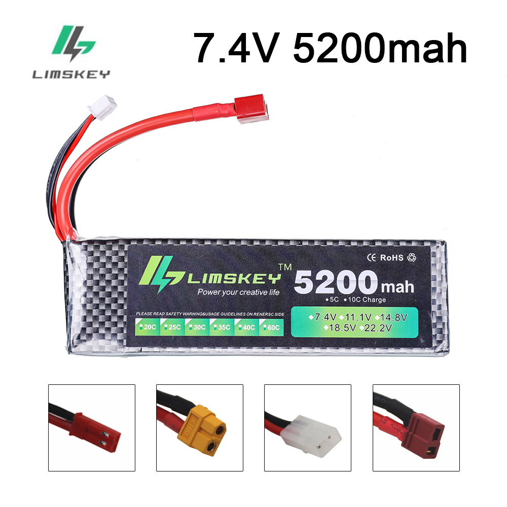 Rc Hobby Drone - Baterai Limskey Power 7.4V 5200mAh 30C