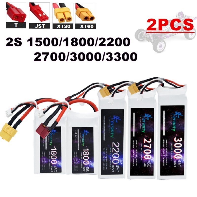 Rc Hobby Drone - 2 buah 7.4V Lipo 2S baterai